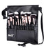 MSQ 23 Pockets Professional Makeup Brush Bag, Adjustable PU Leather Organizer with Artist Belt Strap