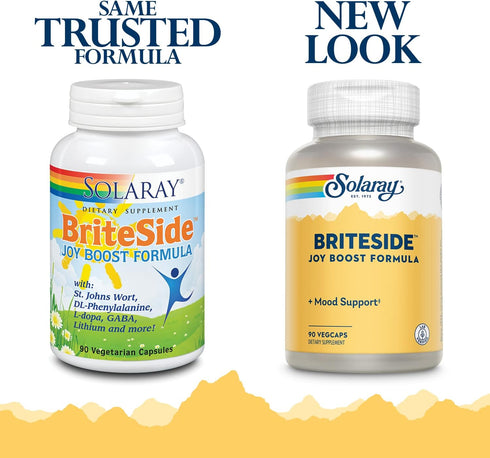 SOLARAY BriteSide, 90 Vegetarian Capsules with St. John's Wort, DL-Phenylalanine, L-Dopa, GABA & Lithium
