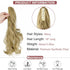 Ponytail Extension Clip in Claw, 18" Curly Wavy Pony Tails Clip-on Hairpiece for Women, Ash Blonde