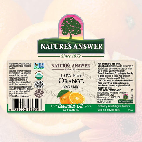 Nature’s Answer USDA Organic Lemongrass Essential Oil, 100% Pure | Natural Aromatherapy Oil for Diffuser/Humidifier, Steam Distilled 0.5 fl oz. (15ml) | Made in USA