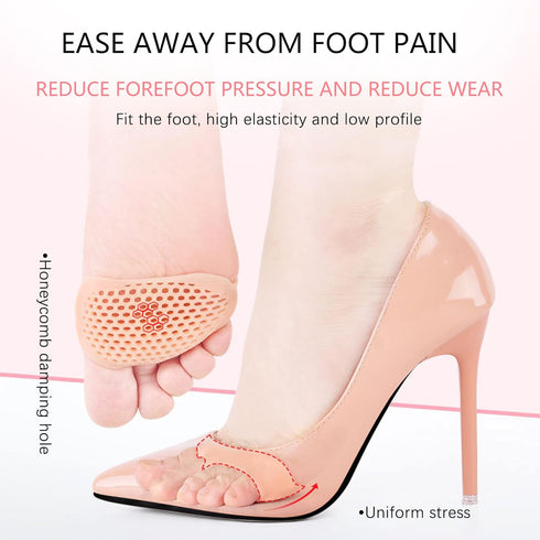 7 Pairs Metatarsal Pads, Reusable Breathable Gel Forefoot Cushions for Pain Relief for Men and Women