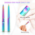 TEHAUX 2pcs Metal Nail Files, Stainless Steel Fingernail Files for Natural Nails with Storage Case (Rainbow Color)