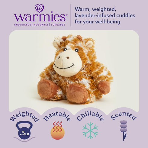 warmies Junior Microwavable & Weighted Stuffed Animals, Giraffe - Heated Stuffed Animal Plushie for Warmth & Comfort