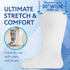 IMPRESA 2-Pair Extra Wide Unisex White Socks for Lymphedema & Bariatric Use, Oversized Calf Socks for Men & Women