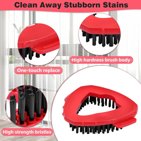 Mop Replacement Heads 6 Pcs & 2 Scrub Brushes Combo for Ocedar Easywring 1-Tank System, Microfiber Spin Mop Replacement