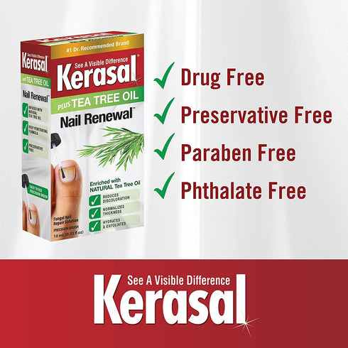 Kerasal Nail Repair Solution with Tea Tree Oil for Discolored Nails, 0.33 Oz