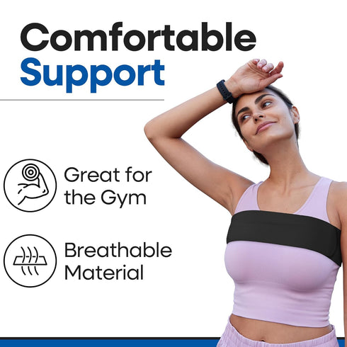 Post Op Breast Augmentation Bra Band, Compression Wrap for Women, No Bounce Stabilizer Strap for Surgery