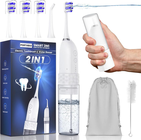 UNINGOPI Electric Toothbrush with Water flosser, 2 in 1 Teeth Cleaning Kit, Toothbrush