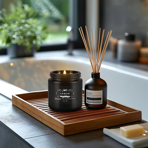 pliadvbu 12PCs Set, 3.05 Black Scented Candles - Aromatherapy Candle Soy Wax Candle for Home Camping & Garden