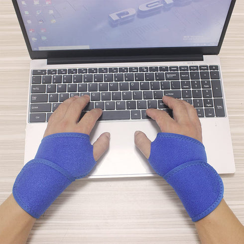 YUNYILAN Wrist Brace Compression Straps for Carpal Tunnel, Adjustable Hand Support, 2 Pack, Blue for Arthritis Relief