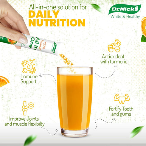 Dr. Nick's All-in-One Multivitamin Drink Mix Packets, Dentist Formulated for Everyday Vitality