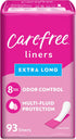 Carefree Acti-Fresh Extra Long Unscented Body Shape Pantiliners - 93 Count, Packaging May Vary