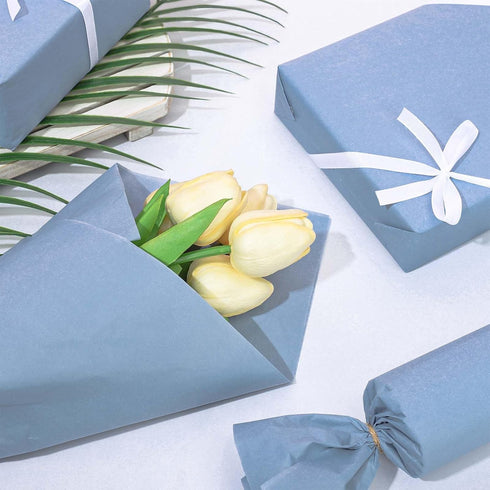 Whaline 100 Sheets Dusty Blue Tissue Paper, Pastel Blue Gift Wrapping Paper Bulk for Wedding, Birthday, Baby Shower