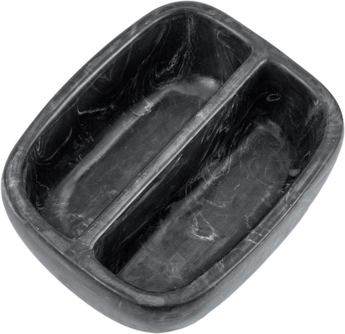 MyGift Modern Black Resin Double Sponge Holder with Marble Pattern for Kitchen Sink
