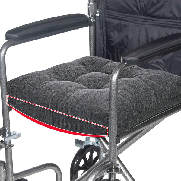 18x16 Memory Foam Wheel Chair Cushions for Seniors, Dual-Layer Anti-Sagging Patent Design
