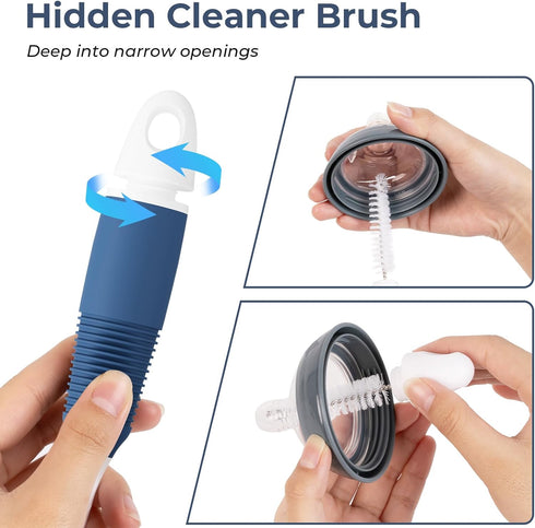 Amazer Bottle Brush Cleaner, Long Flexible Handle Scrub for Water Bottles, Glasswares, 2 Pack.