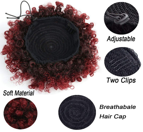 THEMIS HAIR Afro Puff Drawstring Ponytail for Black Women - High Puff Short Ponytail Bun for Natural Hair