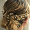 Unicra Wedding Leaf Hair Vine, Bridal Pearl Headpiece, Gold Hair Accessories for Brides and Bridesmaids