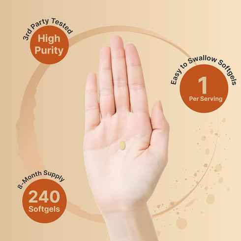 NatureBell Vitamin D3 5000 K2 (MK7), 240 Softgels - 2 in 1 Support with Virgin Coconut Oil