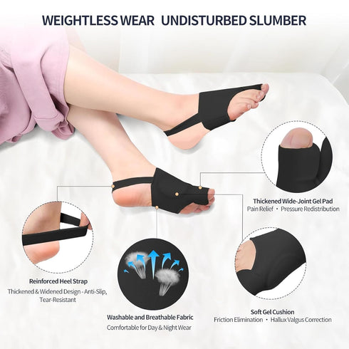 SANHLSKJ 2PCS Bunion Corrector for Women & Men,Hallux Valgus Pain Relief Toe Straightener,Non-Slip Stitched Gel