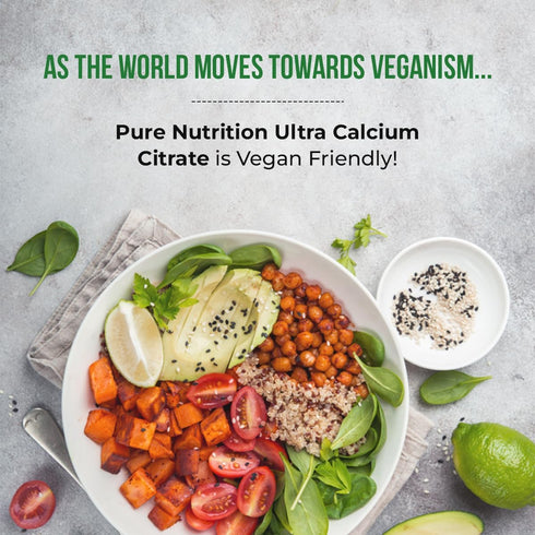 Pure Nutrition Ultra Calcium Citrate, 1250 mg - Highly Absorbable Calcium Supplement with Vitamin D, Magnesium and Zinc