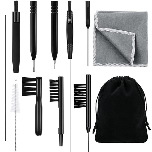12 Pieces Hearing Aid Cleaning Tools Kit, Multi-functional Earphone Cleaner with Wax Loop, Magnet, Velvet Bag