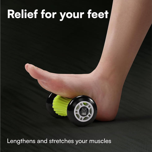 H&S Foot Massage Ball Roller - Muscle Roller Stick for Fascia and Feet - Silicone Exercise Roller Massager with Nubs for Stress Relief and Relaxation - Black - Foot Roller Massager - Feet Roller
