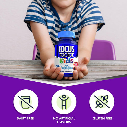 Focus Factor Kids Complete Daily Chewable Vitamins, Multivitamin & Neuro Nutrient, 60 Count