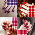 JERCLITY 24 Sheets Glitter Solid Color Nail Polish Strips, Self-Adhesive Nail Stickers for Women