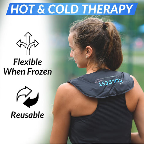 Coldest Neck Shoulder Ice Pack, Reusable Gel Cold Pack Wrap for Pain Relief Therapy
