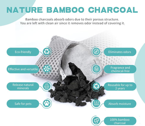 Nature Fresh Air Purifier Bags, Activated Charcoal, Moisture Absorber, Odor Eliminator for Home, Pet, Closet