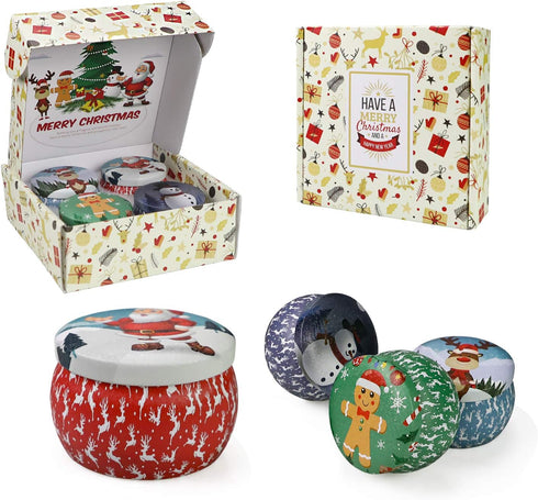 Christmas Candles, 4 Pack Scented Candles, Aromatherapy Candle Set for Meditation, Relaxation, Ideal Gifts for Women