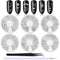 WOKOTO 6 Boxes Silver Hollow Nail Art Studs Set - 3D Flower Diamond Manicure Kit with Tweezers