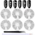 WOKOTO 6 Boxes Silver Hollow Nail Art Studs Set - 3D Flower Diamond Manicure Kit with Tweezers