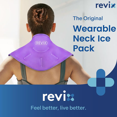 REVIX XL Neck Ice Pack Wrap - Reusable Gel Cold Pack for Pain Relief, Inflammation, Hot and Cold Compress