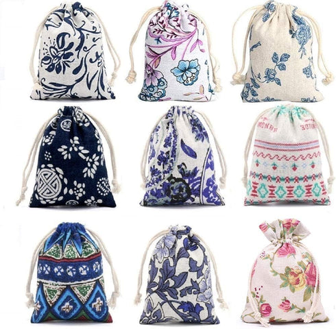 Burlaps Bags with Drawstrings - Jewelry Pouches Sacks for Wedding Party Shower Christmas Birthday, 18 Pcs