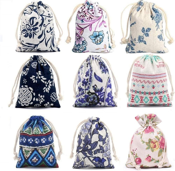 Burlaps Bags with Drawstrings - Jewelry Pouches Sacks for Wedding Party Shower Christmas Birthday, 18 Pcs