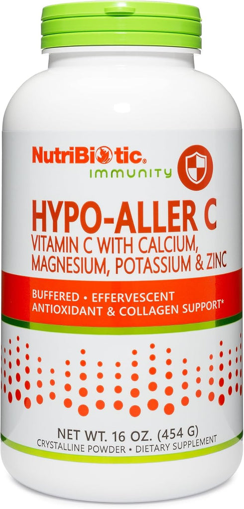 NutriBiotic Hypo-Aller C Powder, 16 Oz, 1300 Mg Vitamin C for Antioxidant & Collagen Support
