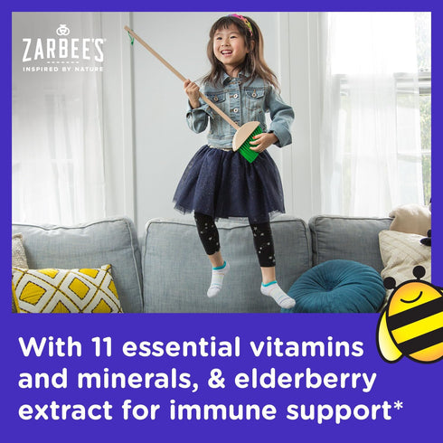 Zarbee's Complete Kids Multivitamin Gummies, 70 Count, Immune Support with Vitamin A, C, D3, E, B-complex