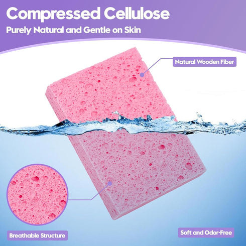 Phafaloop 18 Pack 6 Compressed Cellulose Sponges, Color Assorted Kitchen Cleaning Sponges, Natural Wood Pulp