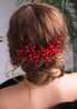 Kercisbeauty Red Crystal Beads Hair Comb - Wedding Bridal Boho Slide Comb for Brides and Bridesmaids