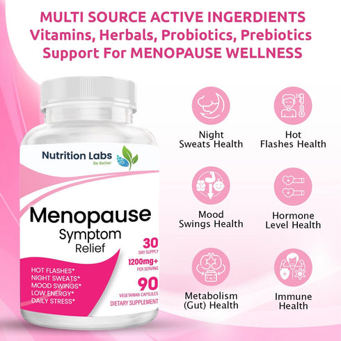 NUTRITION LABS BE BETTER 90 Menopause Symptom Relief and Support Supplement for Women, MAKTrek Technology Clinically