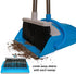BristleComb Outdoor Broom & Dustpan Set Upright, 49" Long Adjustable Broom, Long Handle, Self-Cleaning Comb & 2 Interchangeable Heads of Different Stiffness - Medium and Coarse