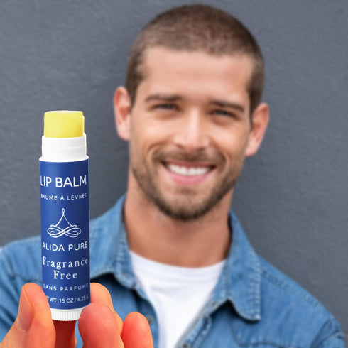 Vegan Fragrance Free Lip Balm Set, Unscented, 5 Tube Set, Organic Jojoba and Avocado Oil, Natural Moisturizer