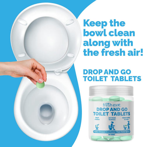 FreshExit Toilet Tablets, Replaces Toilet Sprays, Clean Bowl with Fresh Citrus Scent, 60ct