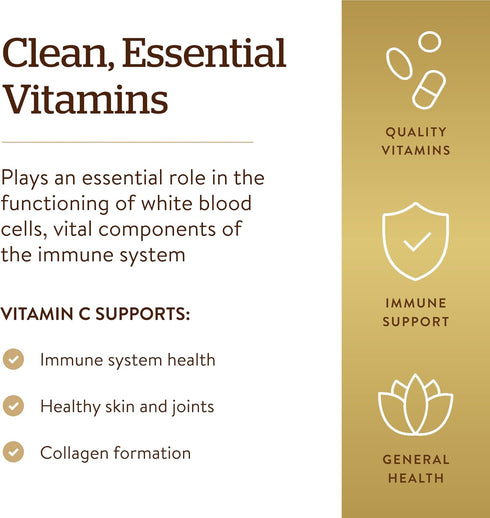 Solgar Vitamin C 1000 mg, 250 Vegetable Capsules - Antioxidant & Immune Support for Overall Health & Healthy Skin