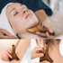Honbay 2PCS Reflexology Tools Wood Body Massager Triangle Gua Sha Board Scraping Board Foot Massage Stick Tool Head