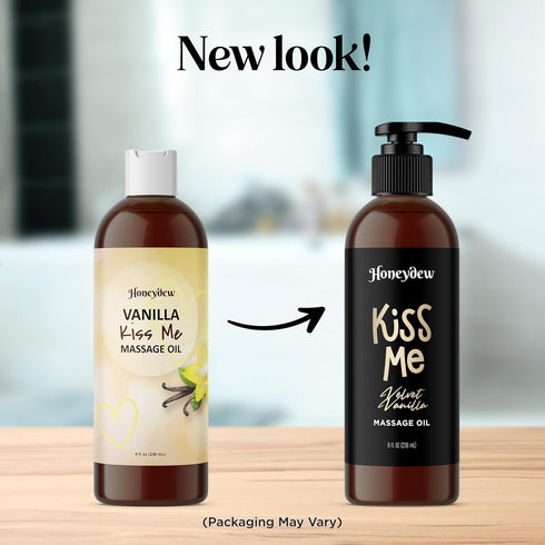 Vanilla Sensual Massage Oil for Couples - Relaxing Full Body Massage Oil for Date Night with Moisturizing Coconut