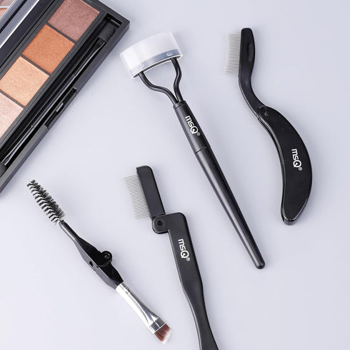 MSQ Eyebrow Brush and Comb, Folding Eyelash Brush, Eye Brow Comb & Spoolie Brush, Professional Makeup Tools Set