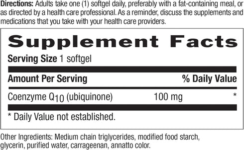 Country Life Simply CoQ10, 100mg, 120 Softgels, Supports Heart Function